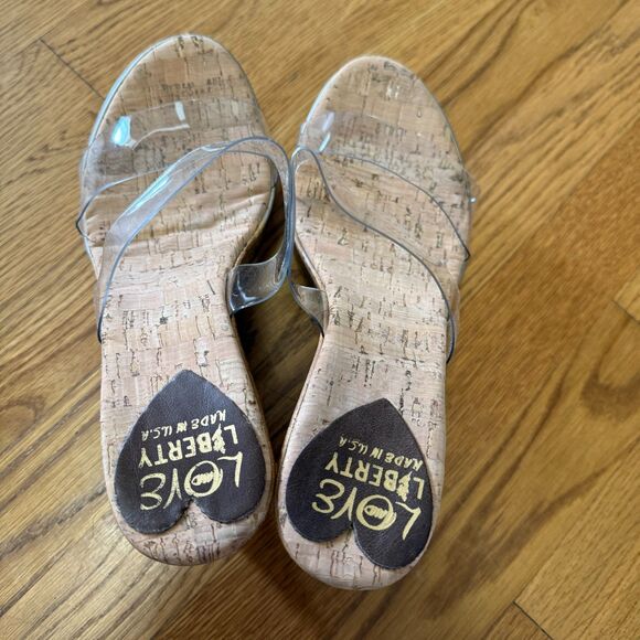 Love and Liberty‎ Womens Size 8 Cork Wedge Sandals - Picture 4 of 5